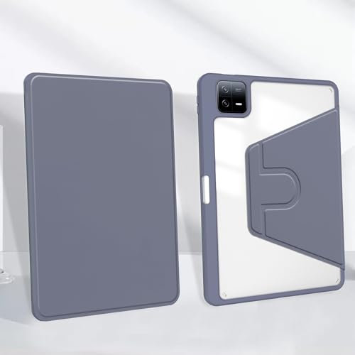 A-BEAUTY Funda Giratoria Compatible con Xiaomi Redmi Pad SE 11 Pulgadas 2023 con Soporte para Bolígrafo, Rotación de 360° Respaldo Clara, Auto-Sueño/Estela, Púrpura