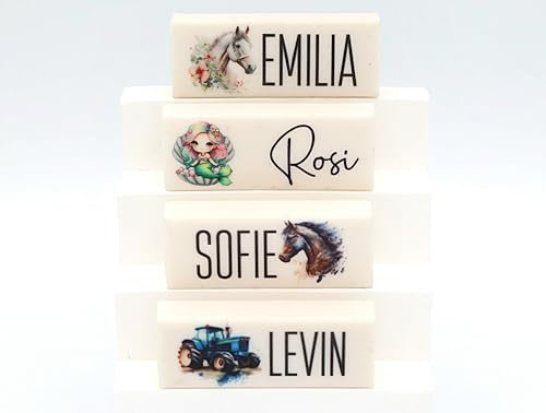 Radiergummi personalisiert mit Namen für Kinder – Einschulung Geschenk – Motivwahl Ballerina, Dino, Einhorn, Rakete uvm. – für Jungen & Mädchen – Schulstart