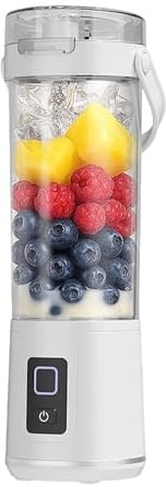 Batidora portátil de vidrio impermeable de 600 ml, mezclador inalámbrico recargable portátil con caño vertidor y tapa antifugas para bebidas frutas de viaje