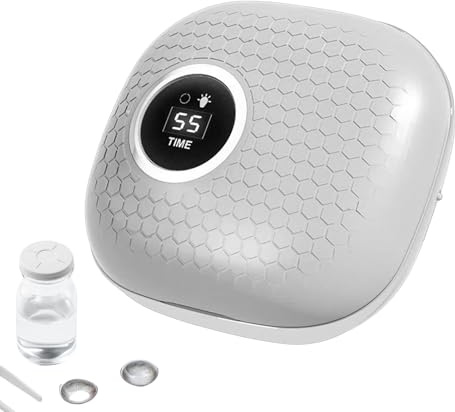 Ultrasonic Contact Lens Cleaner - Intelligent Cleaning Machine for Soft and Rigid Contact Lenses,Daily Vision Care Cleaning Device for Trip Vacation School Dorm Travel