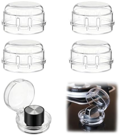 YIPFEN 4 PCS Boutons de Sécurité pour Cuisinière, Protection Enfant pour Boutons Rotatifs, Sécurité Four (Ø 4,2 cm, Hauteur 4 cm)