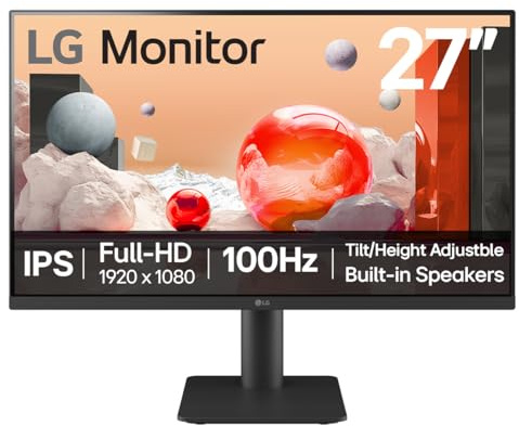 LG Monitor 27MS550-B 27 inch FHD IPS 100Hz, 5ms Desktop & Office Display with built-in speakers | Height & Tilt adjustment Reader Mode & Flicker Safe, Smart Energy Saving, HDMI, Black