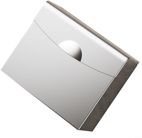 Papelera sanitaria de pared de acero inoxidable con tapa hermética para higiene femenina para baño, oficina, escuela, 24 x 9,3 x 20 cm