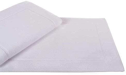 etérea Duschvorleger Frottee - 2er Set - 100% Baumwolle - Carli Classic Badezimmerteppich - Badematte schnelltrocknend - Bathroom Mat Badvorleger Waschbar - 850 GSM Badteppich 50x80 cm -Weiss