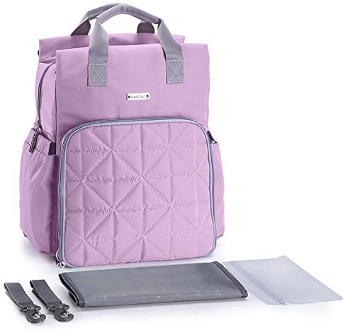 SONARIN Wasserdicht Multifunktions Baby Wickelrucksack Wickeltasche mit Wickelunterlage,Kinderwagen Riemen,Laptop stoßsichere Tasche,Flasche Isolierte Taschen,Große Kapazität,Waschmaschinenfest(Lila)