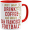 OM3® - San-Francisco-Coffee - Tasse | Keramik Becher | American Football Mug | 11oz 325ml | Beidseitig Bedruckt | Rot