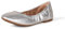 Amazon Essentials Women's Belice Slip On Ballet Flat, Silver, 3 UK
