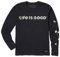Life Is Good Women's Crusher Graphic Long Sleeve T-Shirt, Wildflower, Jet Black, Small