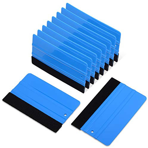 EHDIS 10 Stück Rakel Set Karte Filzrakel für professionelles Folierung von Fenstern Vinyl Wickeln Werkzeug Farbton Film Weich Rakel Auto Scheibentönungsset 5 Zoll