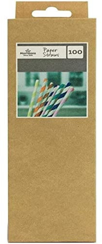 Morrisons Striped Paper Straws, Pack of 100