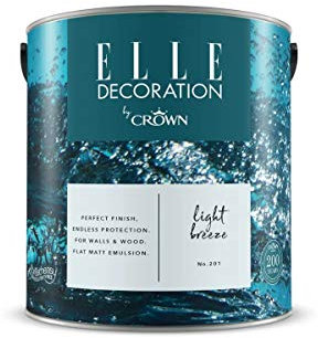 ELLE DECORATION Light Breeze No. 201, 2,5 L, extra-matte Premium Wandfarbe für Innen, für Wände und Holz, hohe Deckkraft, Innenfarbe,helles und luftiges Blau