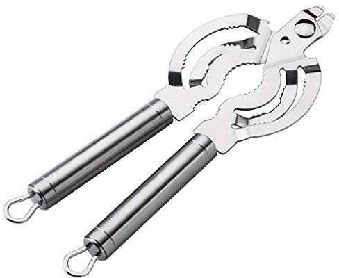 Yowablo Kann Flaschendeckel Griffschlüssel Multifunktionsglasöffner 304 Edelstahl Handy Schraubverschluss Mehrzweck (Silber)
