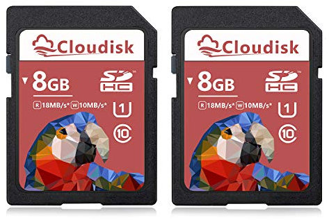Cloudisk Pack of 2 8GB SD Card SDHC Memory Card, UHS-I U1 Class 10 (8GB)