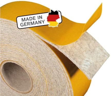 The Felt Store Filzband selbstklebend, vielseitiger Filzstreifen, Klebefilz Ideal als Dichtungsband für Fenster (40 mm breit, 2 mm dick, 6 m lang, grau)