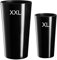Pot de fleurs rond brillant avec insert amovible SET2 : XL + XXL noir, pot de fleurs exterieur