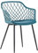 KAWOLA Esszimmerstuhl Emilie - Retro Design Schalenstuhl mit Metallbeinen & Komfortkissen, Kunststoff, Türkis | Stuhl für Esszimmer, Küche