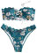 QWERO Maillot de bain avec montre radio-pilotée pour femme - Maillot de bain push-up - Maillot de bain tankini - Sans armatures, bleu, M