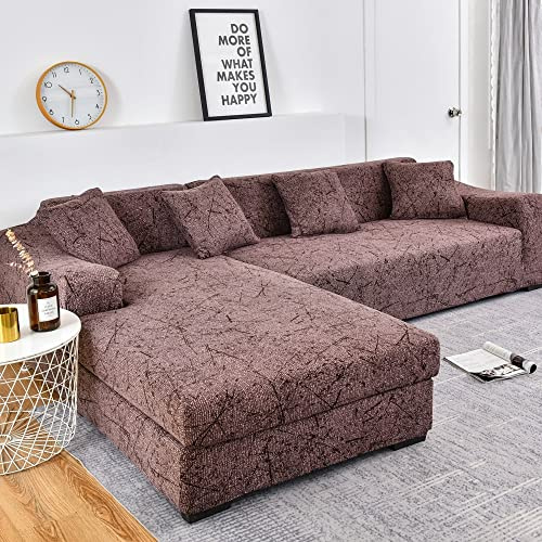uyeoco Wasserdicht Sofabezug L U Form Sofa überwurf Ecksofa Couchbezug 1/2/3/4 Sitzer Stretch Sofabezüge Sofahusse Beige/Grau/Braun/Hellgrau Couch Bezug (Color : Q, Size : 190-230cm)