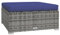vidaXL Gartenhocker mit Kissen Sitzhocker Hocker Rattanhocker Gartenmöbel Terrassenhocker Fußstütze Stahlrahmen Grau 70x70x30cm Poly Rattan