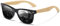 DUCO Polarisierte Sonnenbrille Herren Damen Sonnenbrille polarisiert mit UV-Schutz Walnuss Sonnenbrillen mit Holzrahmen Umweltfreundliche Designerbrille DC2141 (Gelb)