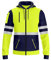 NOROZE Felpa da Uomo Hi-Viz con Zip Frontale con Nastro Riflettente ad Alta visibilità Cappotto di Sicurezza con Cerniere utilità per Telefono e Tasche Felpa (L, Stile 1: Verde Fluo/Blu Marino)
