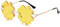 Aiweijia Lustige Randlose Sonnenbrille Vintage Retro Irregulär Mode Brille für Frauen Grün Partybrillen