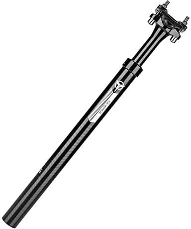 Fahrrad Sattelstütze, Federsattelstütze mit 27,2/30,9/31,6 x 400 mm Durchmesser, Sattelstütze Gefedert aus Aluminiumlegierung für E-Bike, MTB, Downhill, Trekking Citybike (27,2 mm Schwarz)