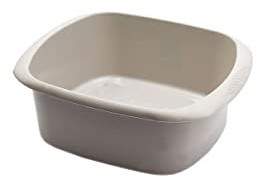 Vsorce4u 1 x 11L Plastic Rectangular Washing Up Bowl Simple Design Multipurpose Washing Up Bowl with Grip Handle Cutlery Dish Tidy Bowl (Taupe)