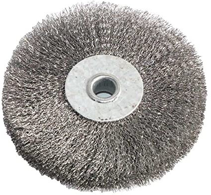1 Stück Drahtradbürste 4 Zoll / 6 Zoll Loch 10 mm 16 mm flache Ausführung for Schleifbock Polierschleifwerkzeug for Metallentrost Holzentgratung DShanLa ( Color : Silver )