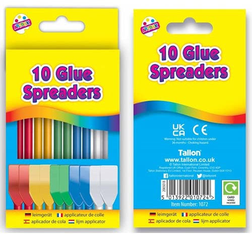 Ditzy Doll PLASTIC GLUE SPREADERS - 10 Pack PVA Art Craft Kids Spatula Fun Paste Adhesive Pack