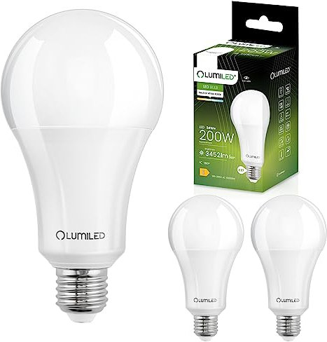 Lumiled A95 E27 LED Lampen 3 Stück, 24W (ersetzt 200W), 3452 lm LED Leuchtmittel 4000K Neutralweiß Birnen Lampe, 260° Abstrahlwinkel Glühbirne E27, 9,5cm x 17cm, Nicht Dimmbar flimmerfrei