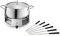 Stöckli Fleischfondue Set Avalon + 6 Gabeln - Elektrisch, 3L, Edelstahl, Induktionsfähig, 1500W, 22cm, 3l, 6 Kunststoffgabeln, Dishwasher Safe