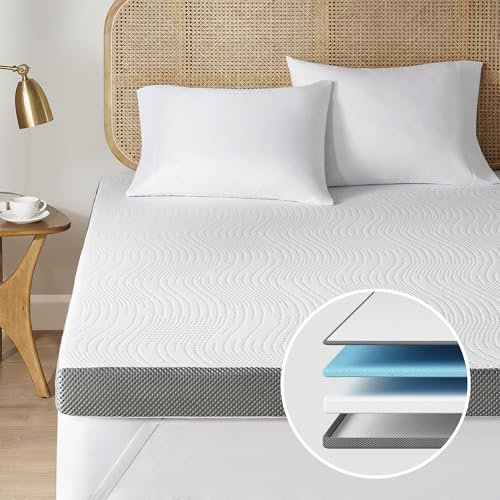 Degrees of Comfort Topper 90x200cm, 10cm Höhe Zwei Härtegrade H3&H4, Matratzentopper aus Gel Memory Foam Mit Atmungsaktiver Abnehmbarem Matratzenbezug Öko-Tex Zertifiziert - rutschfeste Unterseite