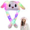 Riisoyu Beweglicher Ohr Kaninchen Hut, Niedliche Hase Plüsch Hut mit LED Licht Hasen Mütze mit Leuchtender Beweglichen Hut für Make up Party, Weihnachtsfeier Fasching, Karneval Cosplay（Weiß）