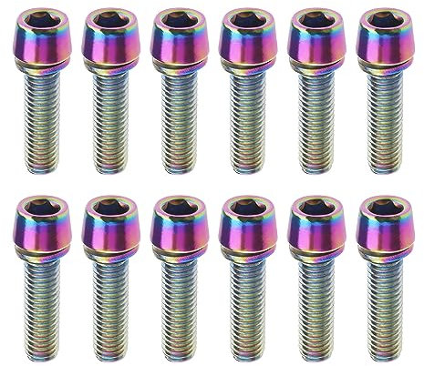 SG Store 12pcs Boulons de Tige de Vélo M5x17mm Boulons en Alliage de Titane Vis avec Rondelles pour Fixer la Tige de Vélo Dérailleurs Avant et Arrière Grip Ring Post Clamp