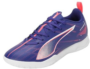 PUMA Boy's Unisex Kids Ultra 5 Play IT JR Soccer Shoe, Lapis Lazuli White-Sunset Glow, 10 UK Child