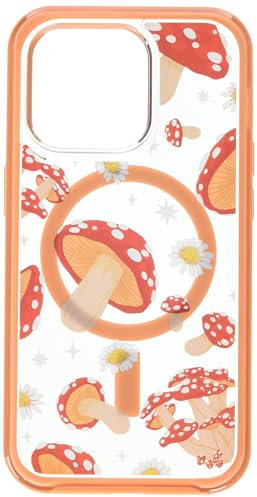 OtterBox iPhone 14 Pro Symmetry Series+ Clear Case - Fungi (Orange), Snaps to MagSafe, Ultra-Sleek, Raised Edges Protect Camera & Screen
