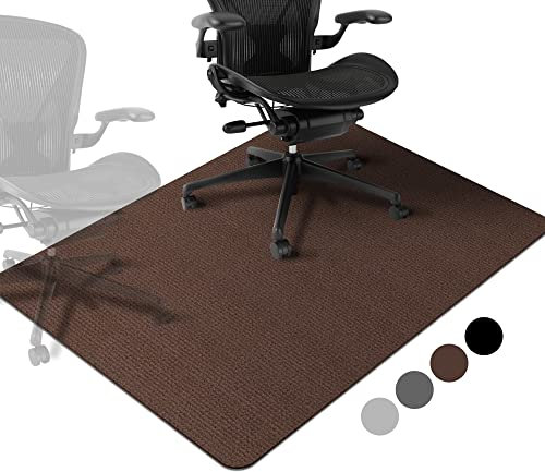 Schreibtischstuhl Unterlage | 140x90cm Bürostuhlmatte/Unterlage für Stühle | Kratzfest Bodenmatte Stuhlunterlage | Bodenschutzmatte für Laminat, Parkett und Hartböden Kaffee