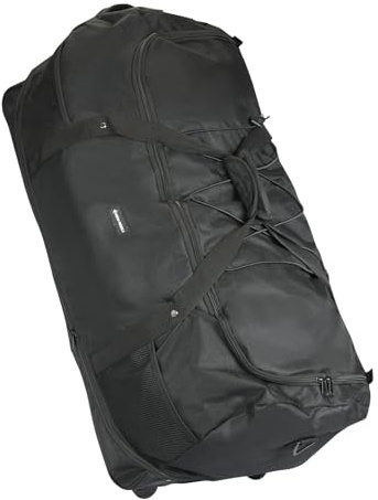 New Rebels Nevada Newark Schwarz 2 Rolls Reisetasche - 130L erweiterbare Tasche mit Tragegriffen Und Reißverschluss - 100% Polyester Material - Wasserabweisende Tasche - Sporttasche