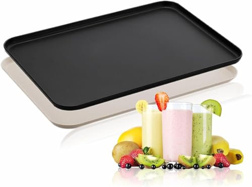 Vassoio da portata per alimenti, piatti da cucina, vassoi circolari per caffetteria, catering, caffè, hotel, colazione, cena, feste, piatti di frutta, riutilizzabili e sicuri, in PP (1, 36 cm x 26 cm)