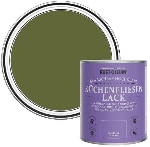 Rust-Oleum Green water resistant Kitchen Tile Paint in Gloss Finish - Jasper 750ml