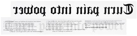 2 x Turn pain into power Tattoo - Schriftzug in schwarz - Temporary Body Tattoo (2)