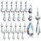Rfeeuubft 24 Stück Kronleuchter Kristall Prismen Anhänger Set 38mm Klar Tropfen Eiszapfen Kronleuchter Kristalle Teile Kristalle