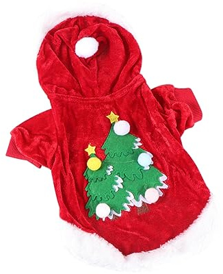Kisangel Weihnachtshundekostüm für Welpen S Rot Haustierkleidung Partykleidung für Hunde Weihnachtskleidung für Hunde Hundekleidung Haustier-partykostüm Zufällige Farbe