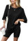 Zetieny Schlafanzug Damen Pyjamas Set Kurzarm Nachtwäsche Set Zweiteiliger Casual Sommer Sleepwear