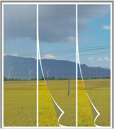 Fliegengitter TüR Magnet, 125x225cm Insektenschutz Magnetisches Moskitonetz,Mit Klettverschluss, FüR BalkontüR TerrassentüR ZimmertüR, Weiß