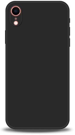 WUACYEAMING Custodia Compatibile con iPhone XR Case,con Protezione Fotocamera Cover Silicone Premium Liquido Custodia A prova di urti, cadute e impronte digitali-Nero