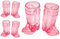 IUSOT 6Pcs Pink Plastic Cups, 1oz Plastic Western Cowboy Mini Beer Mugs, Mini Cute Cowboy Boot Shot Glasses, Plastic Shot Glasses for Cowboy Bachelorette Theme Party Supplies Wedding Decorations