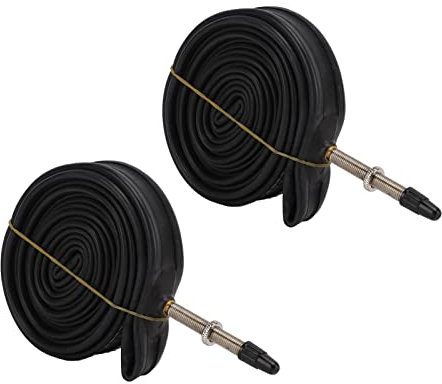 2 Pcs 700x23C Paquete de Cámaras de Aire para Bicicleta, Cámara de Aire de Goma de Butilo con Válvula de 48 mm Tubos Interiores de Bicicleta para Bicicletas de Montaña y Carretera