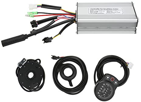 BuyWeek Kit Controller Brushless Bici Elettrica, 36V 48V 500W 22A Controller Motore Brushless in Lega di Alluminio Regolatore a Onda Quadra con Display LED900S